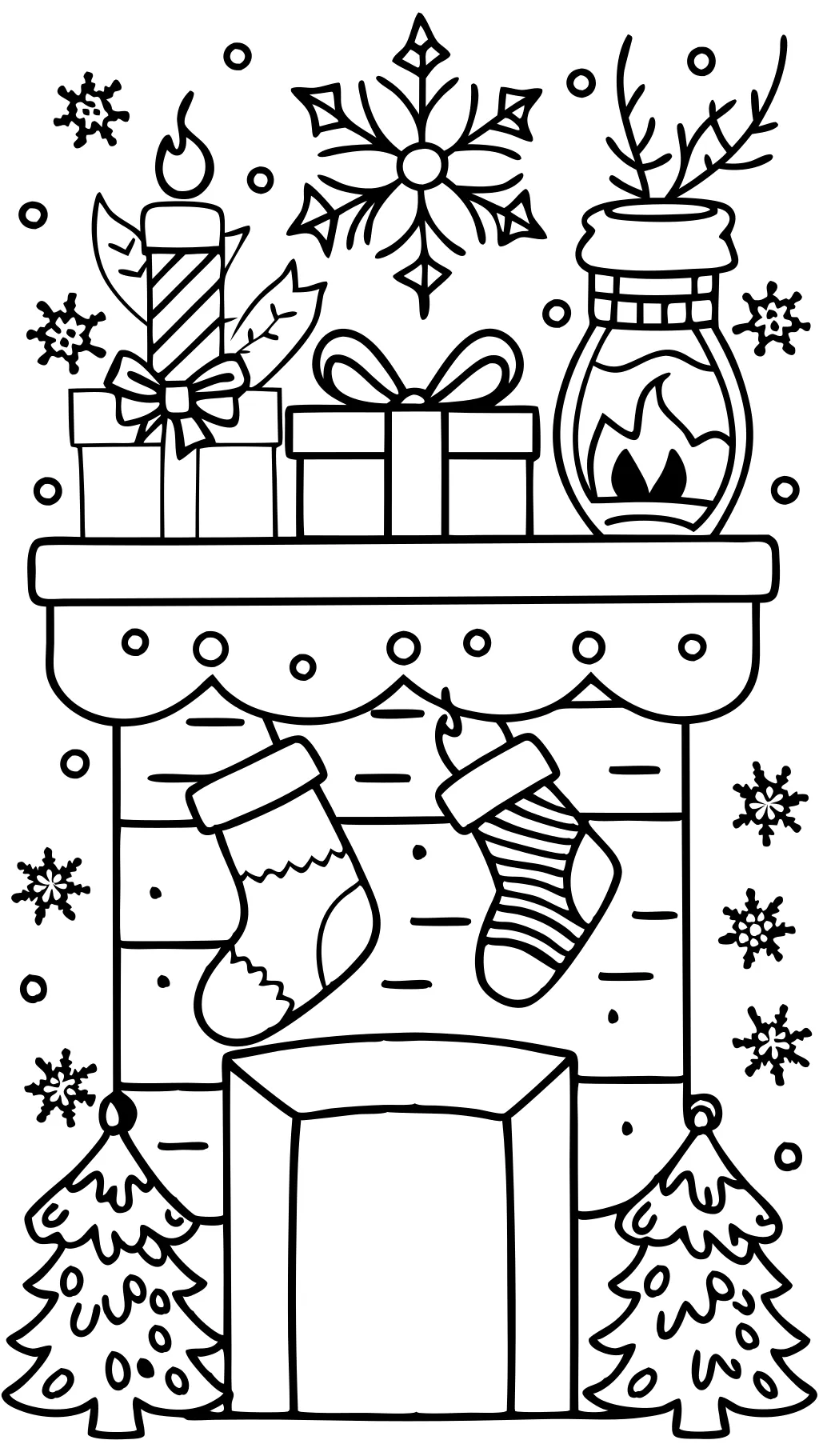 christmas stockings coloring page